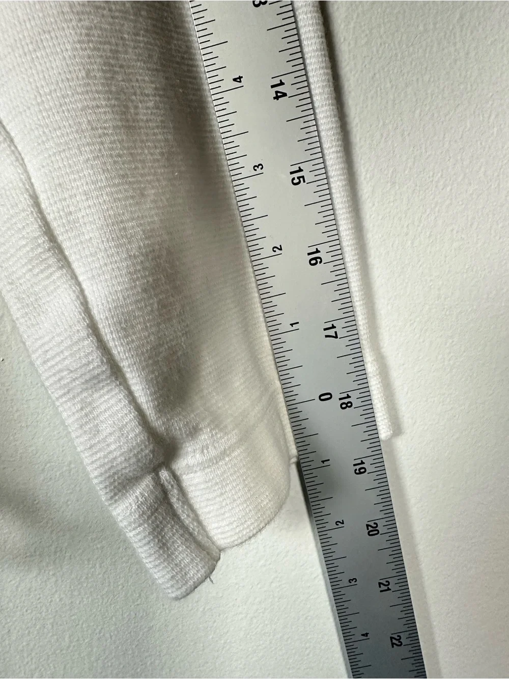GU Japan White Cotton Cropped Ribbed Long Sleeve Side Tie Detail Crop Top M